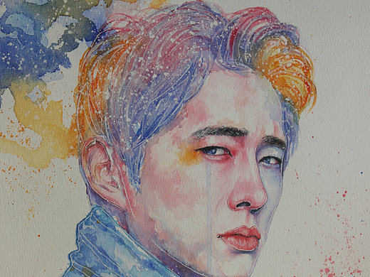 水彩手绘行尸走肉格伦