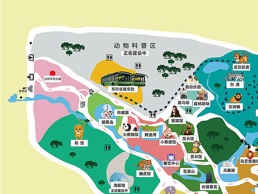 长沙生态动物园园区地图