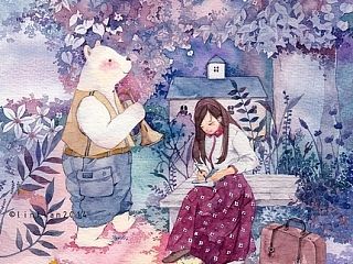 原创水彩插画【遇见你】