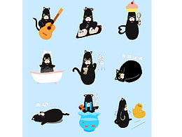 小黑貓咪咪原創(chuàng)表情包設(shè)計(jì)
