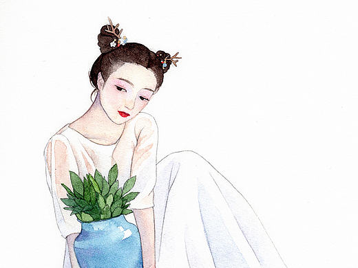 水彩少女十五枚