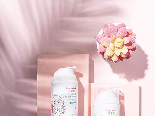产品摄影儿童护肤品拍摄，清新简约风，淘宝主图拍摄