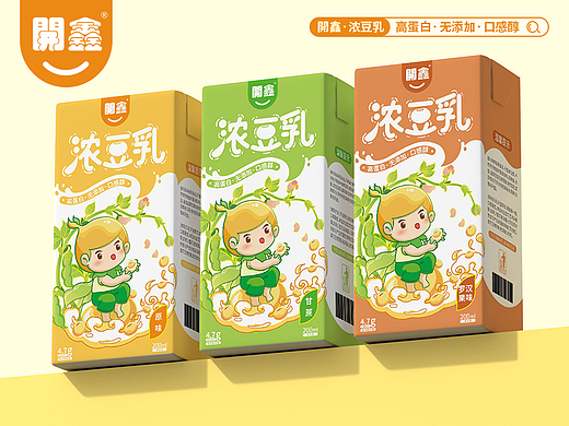 開鑫浓豆乳包装设计丨点亮绿色未来