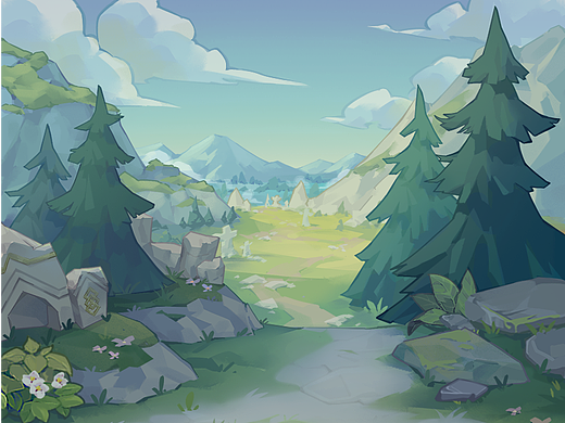 《森林島大冒險(xiǎn)》場(chǎng)景原畫(huà)（個(gè)人主頁(yè)-ZNjc3OTAzMDQ=） - 游戲原畫(huà) - 站酷設(shè)計(jì)師蘭沐枝枝原創(chuàng)素材 - 站酷ZCOOL