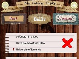 A wearable time warning badge