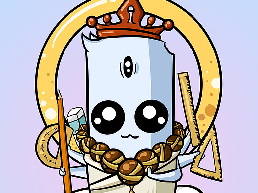 粉笔吉祥物考神绘画过程