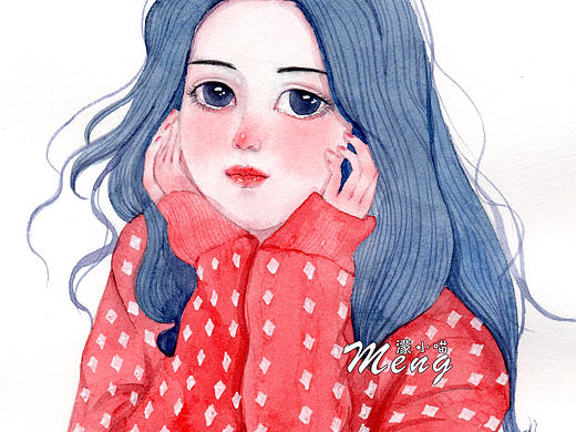 水彩插画――女孩纸们――小清新少女头像