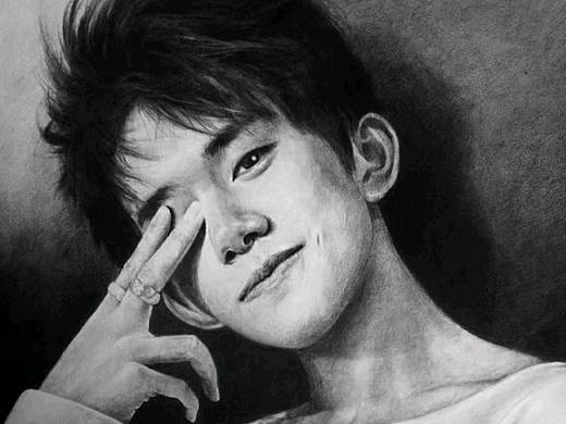 画渣小鬼 素描 炭铅 易烊千玺