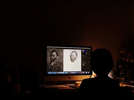 跟着梵高练线条儿