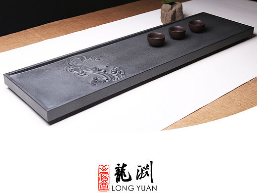 天猫商城/淘宝/复古简约中国风产品设计茶盘茶几茶具乌金石石雕详情页面极简排版宝贝描述页面 龙渊