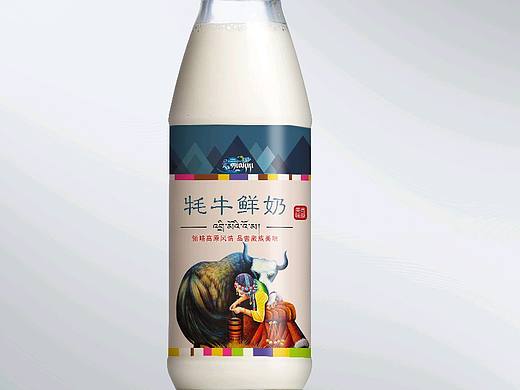 牦牛酸奶标签设计 藏式