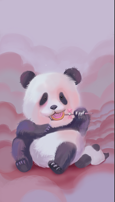 临摹练习,熊猫,玫瑰花