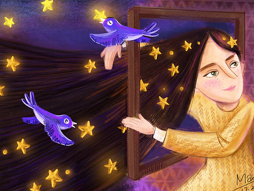 星星女孩（个人主页-ZMjAyODM0MDQ=） - 创作习作 - 站酷设计师毛鱼鱼原创素材 - 站酷ZCOOL