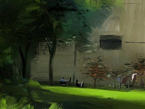 procreate风景画 油画风