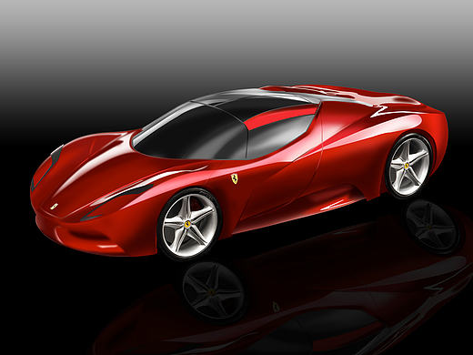 3D拟物车法拉利练习（个人主页-ZMTczMzEwMDA=） - 机械/交通 - 站酷设计师武慧芳原创素材 - 站酷ZCOOL