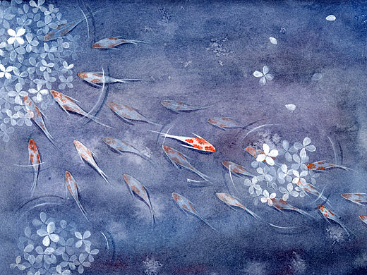 惟愿君生如這夏花般絢爛，亦如這游魚般自由（個人主頁-ZMjg4NjM2MzY=） - 繪畫 - 站酷設(shè)計師叁季00原創(chuàng)素材 - 站酷ZCOOL