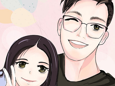 帮朋友画的结婚贺图(第二弹)（个人主页-ZMzAyNTI3MjQ=） - 创作习作 - 站酷设计师rainbow_sky原创素材 - 站酷ZCOOL