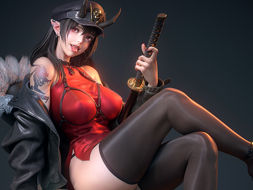 小恶魔少女甜蜜魅惑，次时代高精建模，看看谁流鼻血了