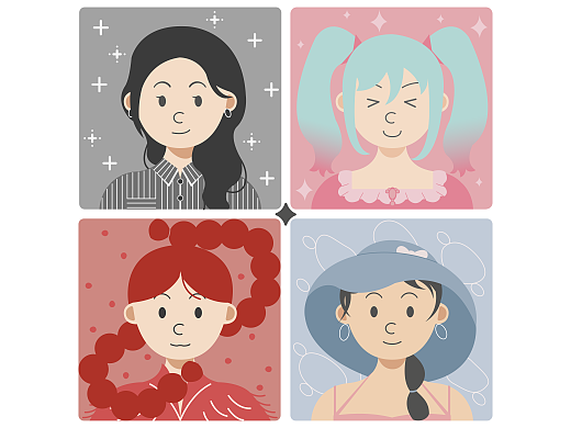 扁平人物女生头像