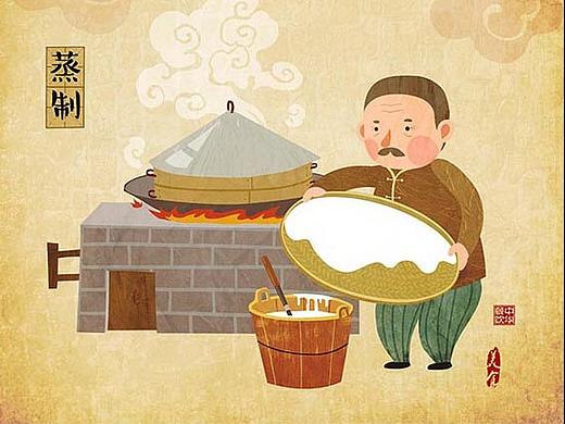 (娃他妈)手绘米粉工艺流程插画