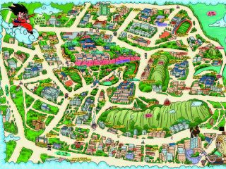  武汉大学卡通版手绘地图