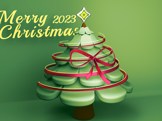 C4D建模入门-圣诞树模型