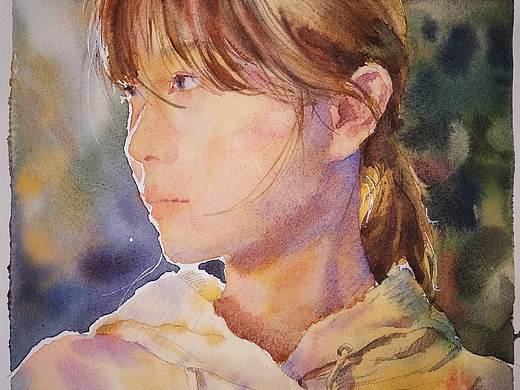 新的水彩画，新的签名