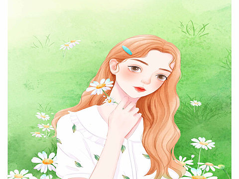等一个夏天-板绘水彩风女孩子步骤
