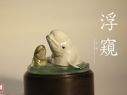 白鲸母子浮窥