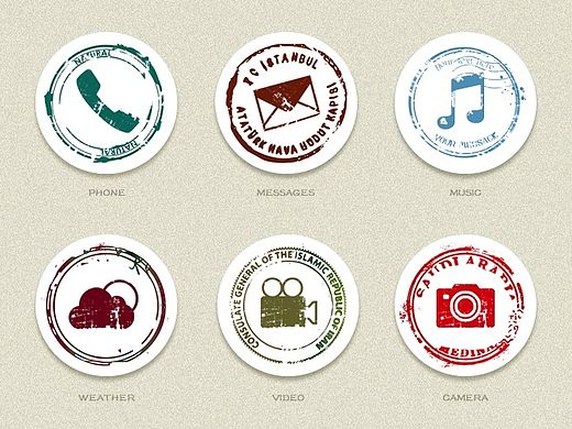 原创图标ICON——邮戳印象