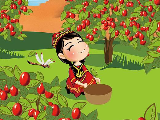 枣园里的小姑娘