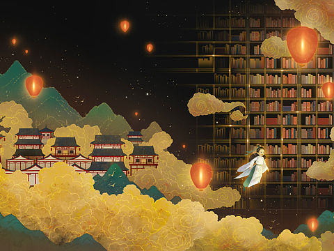 古风插画 | 《闲唐》封面插图