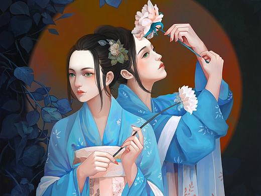 雙生花（個(gè)人主頁-ZMjIwOTI3NTY=） - 商業(yè)插畫 - 站酷設(shè)計(jì)師尤砂乞原創(chuàng)素材 - 站酷ZCOOL