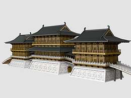 九洲池瑶光殿外立面精细建模