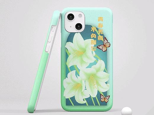 百合花插画手机壳