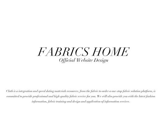 Fabrics Home 2015 website design