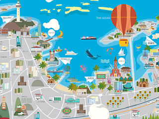 【手绘地图】烟台3.0版—沙盘模型