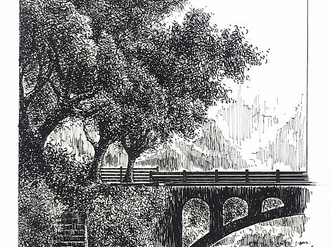 钢笔画写实《小镇》