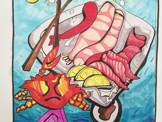 海鲜（个人主页-ZMzEzMjEwMjQ=） - 绘画 - 站酷设计师偷熊计划1996原创素材 - 站酷ZCOOL