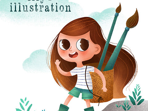 背着书包上学去（个人主页-ZMjIyMjQyNDA=） - 儿童插画 - 站酷设计师藏起来的人原创素材 - 站酷ZCOOL