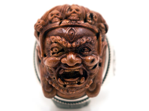 《大黑天》桃核雕刻戒面过程分享