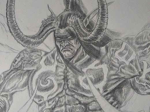 素描伊利丹办成品展示（个人主页-ZNDQzMTMyMjQ=） - 游戏原画 - 站酷设计师崔斯特姆疯王原创素材 - 站酷ZCOOL