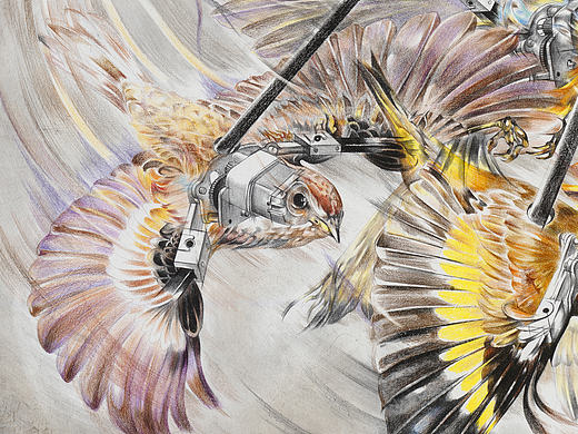 赵娜-《无用功》Futile Action -90×120cm-布面铅笔-2016