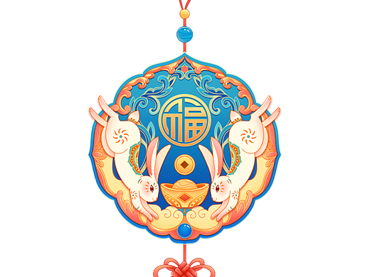 兔年春节贴纸