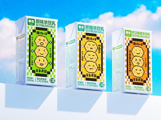 像素风浓豆乳包装
