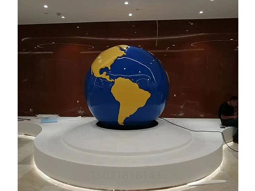 上海室内装饰 不锈钢彩绘地球雕塑