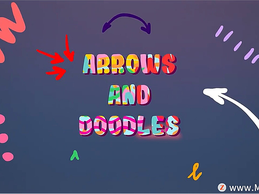 FCPX插件:40个手绘线条涂鸦箭头图形动画Arrows And Doodles Animations