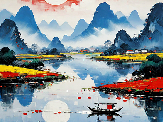 在山水之間 春（個(gè)人主頁(yè)-ZNjc5OTYzNjQ=） - AI作品 - 站酷設(shè)計(jì)師蕫小九大哥哥原創(chuàng)素材 - 站酷ZCOOL