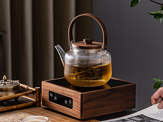胡桃木茶壶拍摄