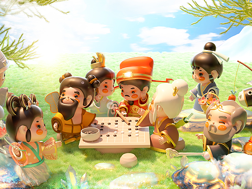 八仙过海系列3D插画